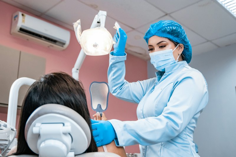 A dentist with a patient